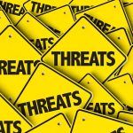 Trump Draws a Line in the Sand – What Will Happen Saturday Yellow warning signs with the word threats