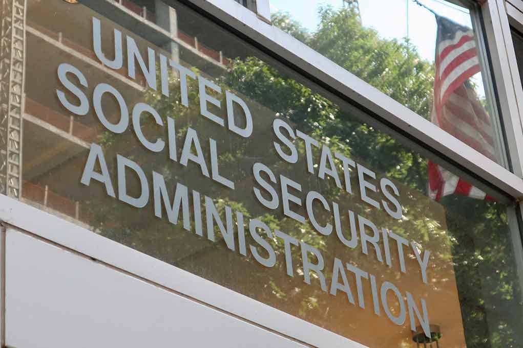 United States Social Security Administration building exterior reflection
