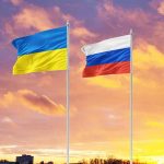 Ukrainian and Russian flags