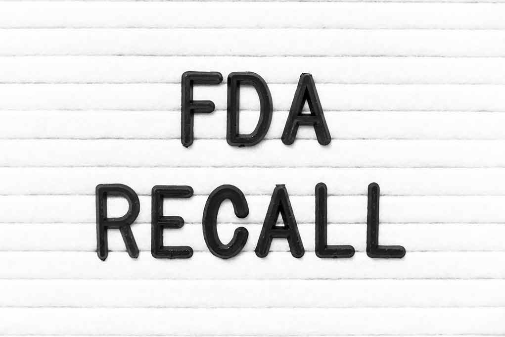 FDA recall on white background