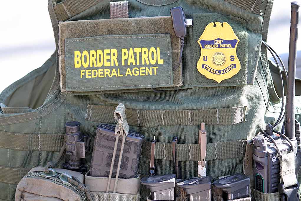 Border Patrol vest with gear and communication equipment