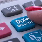 SHOCKING Welfare Shift — Taxpayers Left Behind Finger pressing calculator tax and wealth button