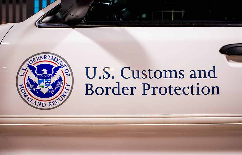US Customs and Border Protection vehicle logo and text