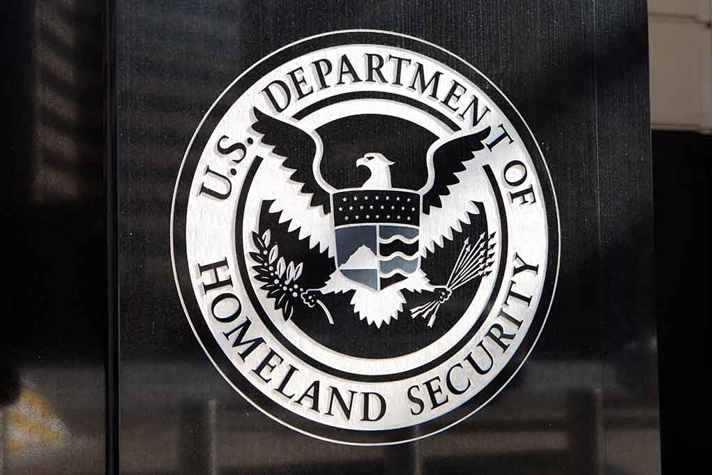 US Department of Homeland Security emblem on wall