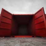 Children TRAPPED In Storage Unit — Adults ARRESTED! Open red shipping container with a view into the empty interior