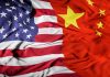 China’s Power Grab Stuns Trump Admin United States flag merged with China flag.