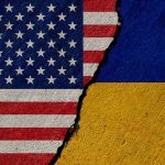 Thanksgiving Ultimatum Shocks Washington Torn United States and Ukraine flags.