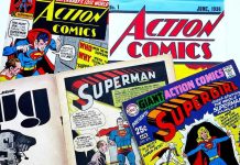 $9.12M Attic Find Shatters Auction Record! Assorted vintage Superman and Supergirl comic book covers.