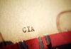 Close-up of a typewritten document labeled 'CIA'