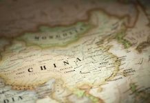 Detailed map highlighting China and surrounding regions