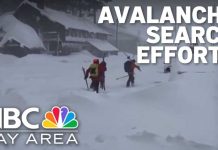 Eyewitness video shows the moment dust from an avalanche