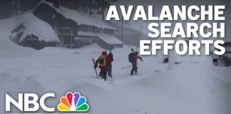 Eyewitness video shows the moment dust from an avalanche