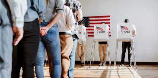 Election Chaos Warning: Greene’s Alarming Trump Claim People in line at voting booths.