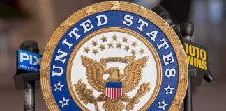 Netanyahu’s DRAMATIC Aid Cut Plan Shocks U.S. United States Senate seal at a podium