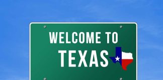 Insider Ambush Fails in Texas Welcome to Texas road sign with a Texas map
