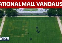 Feds Probe Bizarre ‘86 47’ Turf Stain '86 47' appears on National Mall, US park police investigating