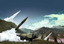 See How Fast Nuclear Missile Can Reach The U.S. mobile missile launcher firing in mountain landscape