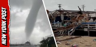 RARE Tornado RIPS Through New York Coast Insane Footage Shows Moment Tornado Rips Through Long Island Beach Club Leaving it in Ruins