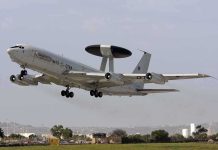 NATO’s Ghost Jet Jams The Baltics NATO AWACS aircraft taking off from an airfield