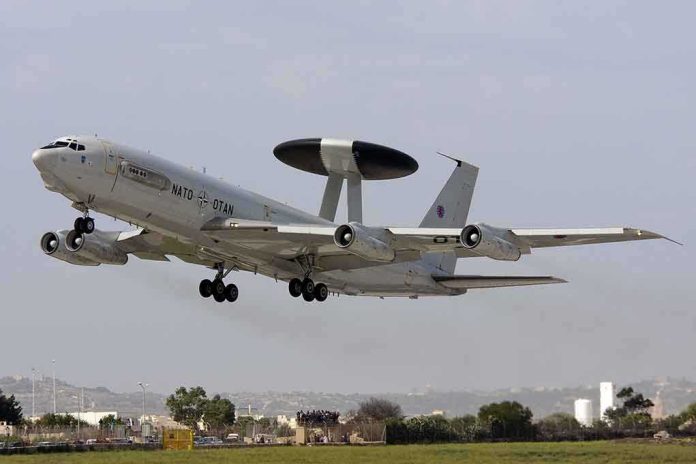 shutterstock_230132569 NATO AWACS aircraft taking off from an airfield