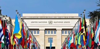 Argentina’s President Says the UN Has One Huge Problem United Nations building with numerous national flags outside.