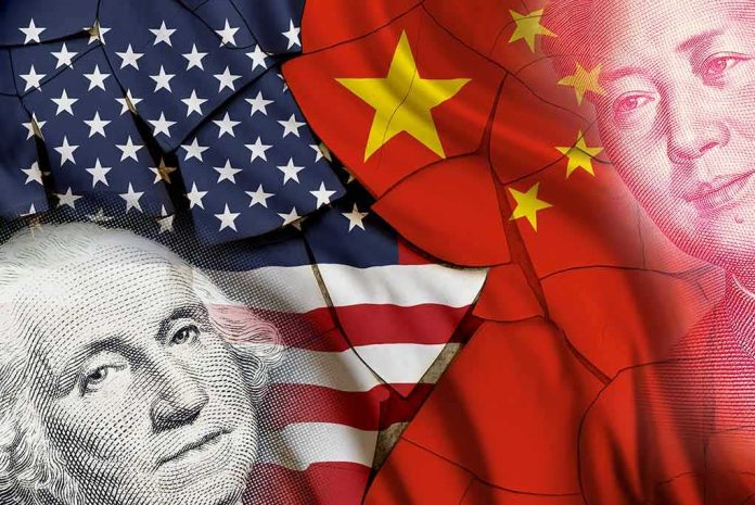 shutterstock_1054460870 United States and China flags overlaid with currency portraits