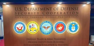 F35 Parts Take a Detour Nobody Wanted U.S. Department of Defense display wall with service seals