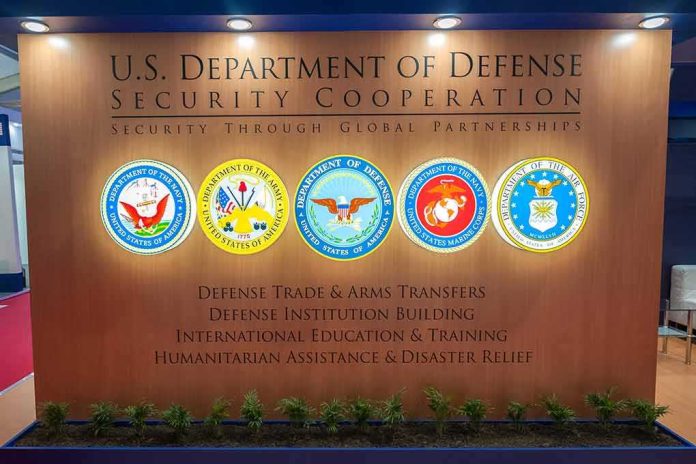shutterstock_1283770690-1 U.S. Department of Defense display wall with service seals