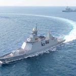Blockade Or Bust: 100 Ships Rerouted naval warship making a sharp turn at sea