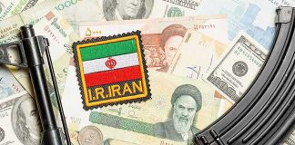 Oil Dollars Strangled, Iran’s Economy On Life Support Iran patch on mixed currency with rifle parts