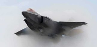 U.S. Approves $24B F-35 Sale to Saudi Arabia Stealth fighter jet piercing a vapor cloud