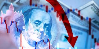 Senate Vote Stalls Congressional Stock Trading Restrictions US dollar and stock chart with red downward arrow