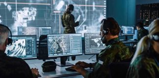 A Fox Segment Goes After Trump on China Iran and US Troops Military analysts at computers in a command center