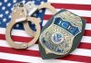 Overnight ICE Order Triggers Revolt Inside Trump’s Base ICE officer badge and handcuffs on an American flag