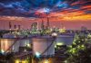 108% Capacity and India Still Can’t Relax on Diesel Oil refinery with storage tanks at sunset