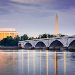 Trump Changes Lincoln Memorial – Must See! Arlington Memorial Bridge with monuments at dusk