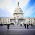 Trump Targets ABC, NBC Licenses United States Capitol building with visitors on the plaza