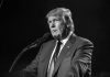 U.S. Ally Gets an Unwelcome Surprise From Trump Donald Trump speaking at a microphone in a black-and-white photo