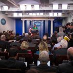 Team Trump Drops BRUTAL Receipt on CNN Press secretary at podium addressing reporters in briefing room
