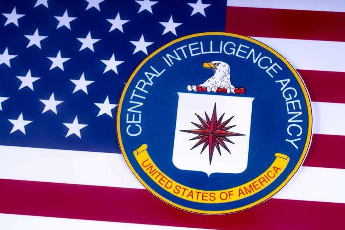 shutterstock_1051373189 CIA emblem on American flag background