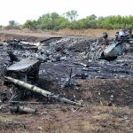 Mamdani’s Wife’s Olive Oil Bottles Feature Terrorist HIJACKER Airplane crash debris scattered across a burned field