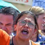 Tlaib Cries ‘Fascist Police State’ Over Omar RAID Rashida Tlaib speaking at a rally with Pete Aguilar and Ayanna Pressley in the crowd