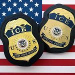 Family Sues Over DEADLY ICE Shooting ICE badges on an American flag background