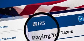 Magnifying glass over IRS website