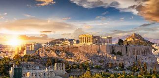 Acropolis of Athens at sunset