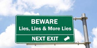 Beware sign lies and more lies next exit