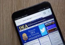 DEA website open on smartphone screen