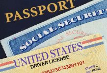 Passport social security card and driver's license