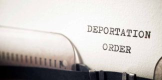 Typewriter with deportation order