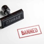 Stamp marked banned on white background.